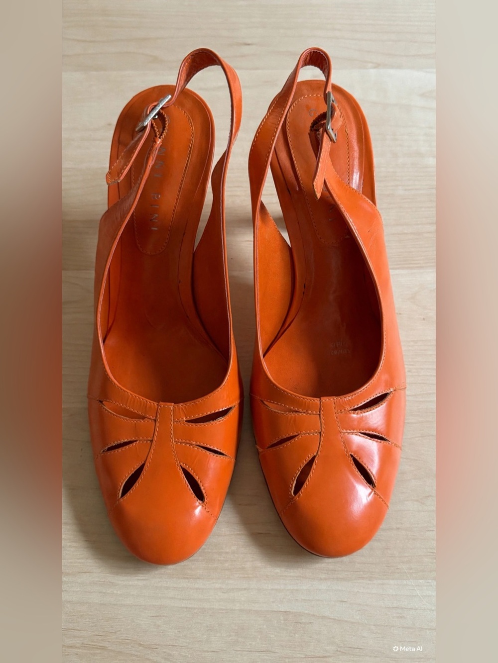Gianni Bini Orange Leather Slingback Heels 7M